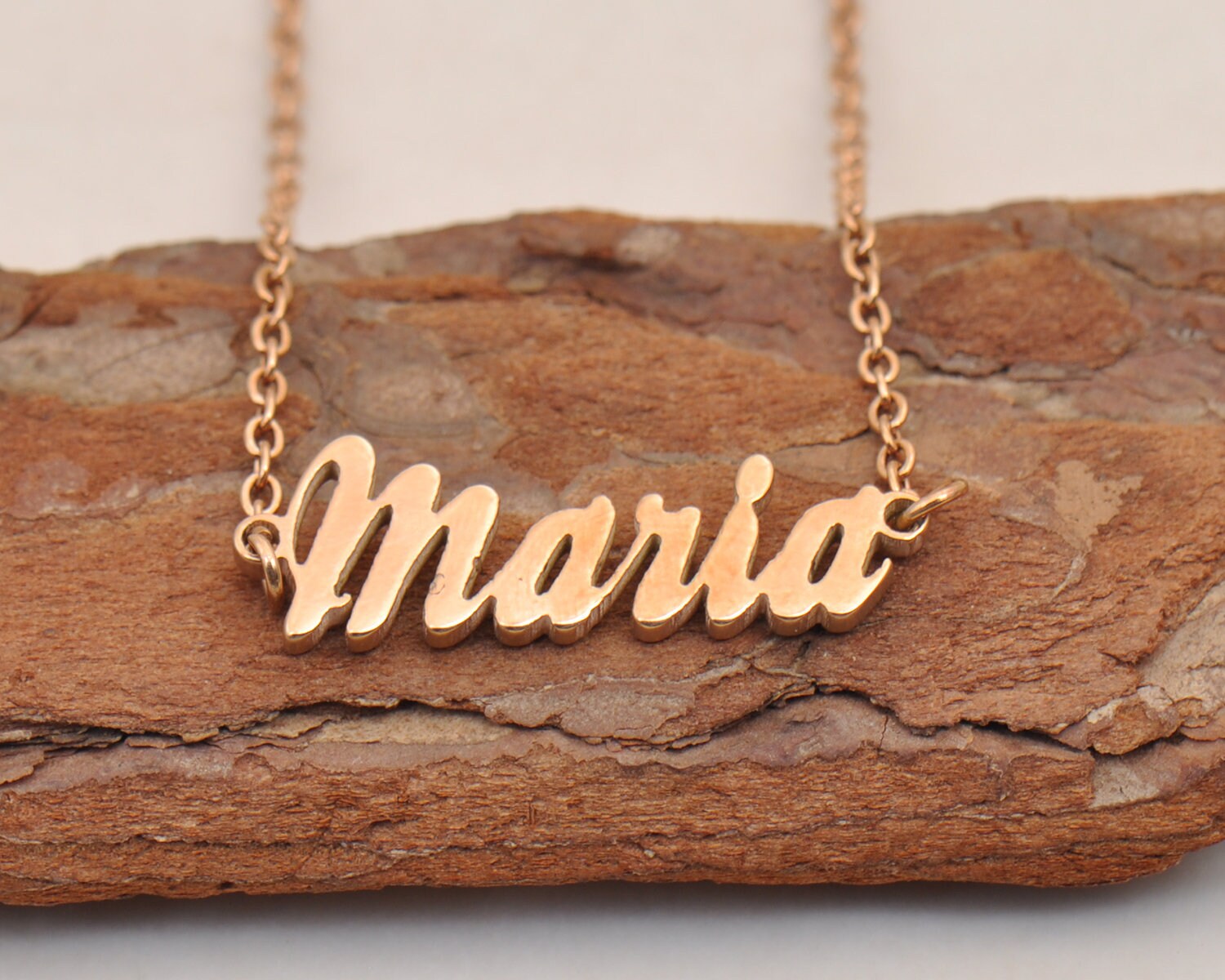 Maria Name Engraved Necklace Custom 