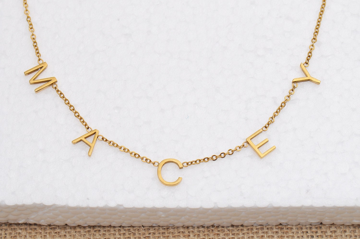 Letter Initial Name Necklace Dangle Name Necklace Minimalist | Etsy