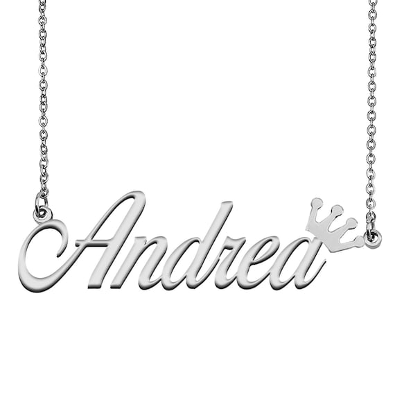 de nombre para Andrea con corona collar plata - Etsy España