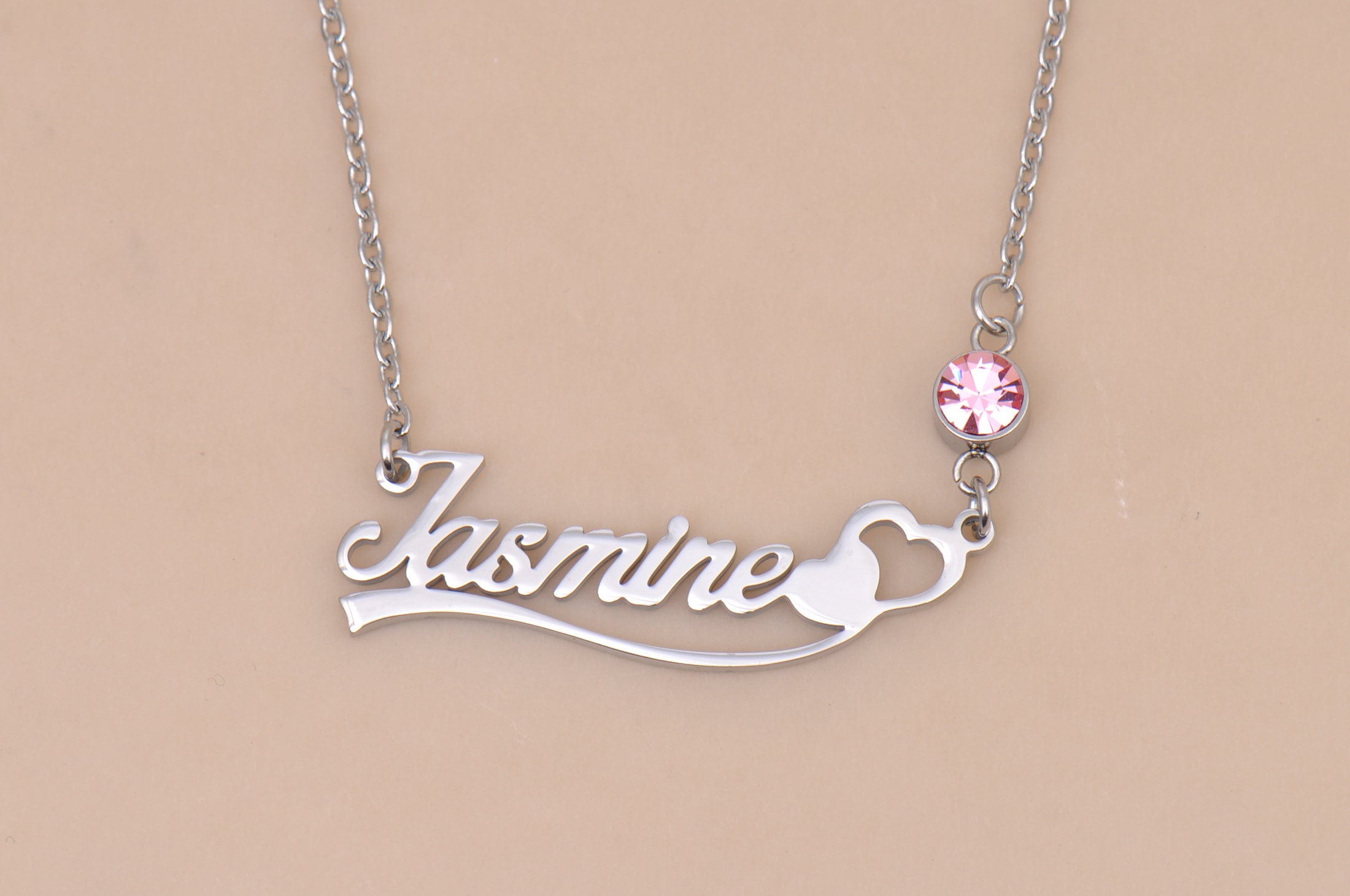 Jasmine Personalized Name Necklace My Name Necklace Custom Name Necklace With Birthstone Christmas Gifts for Her Etsy