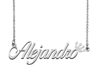 Crown Name Necklace Silver 