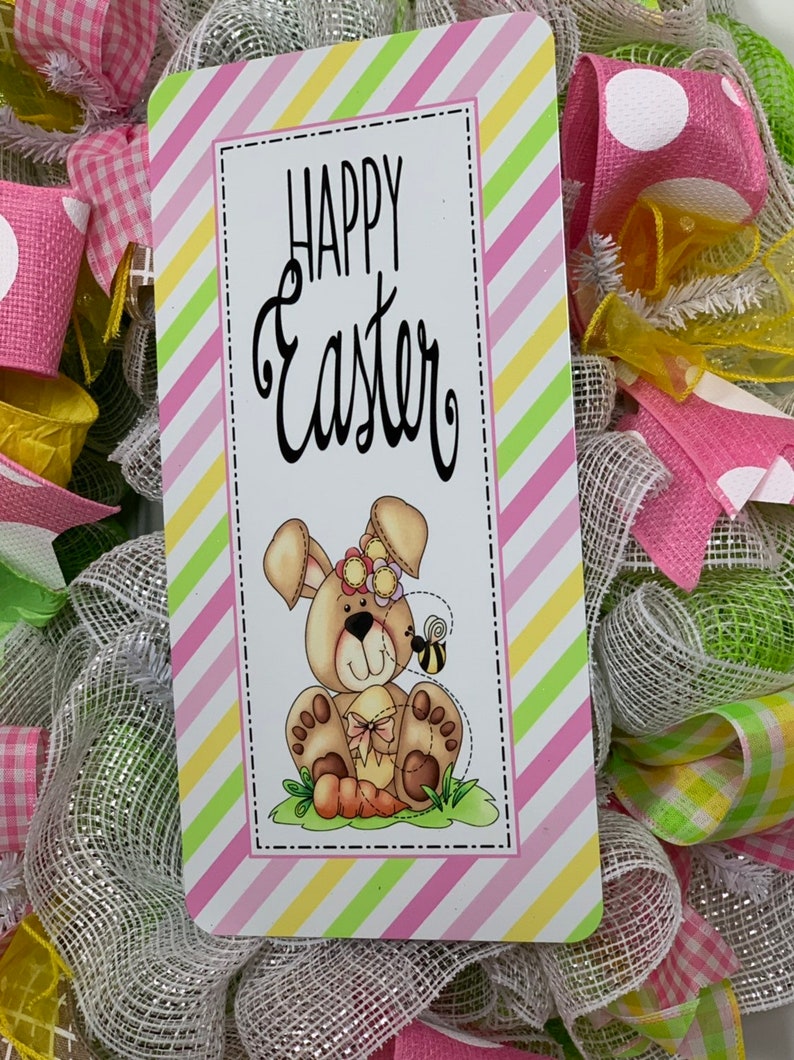 Easter Wreath Home Decor Happy Easter Front Door Wreath Primitive Bunny Religious Sign Easter Bunny Easter Decorations Spring Wreath