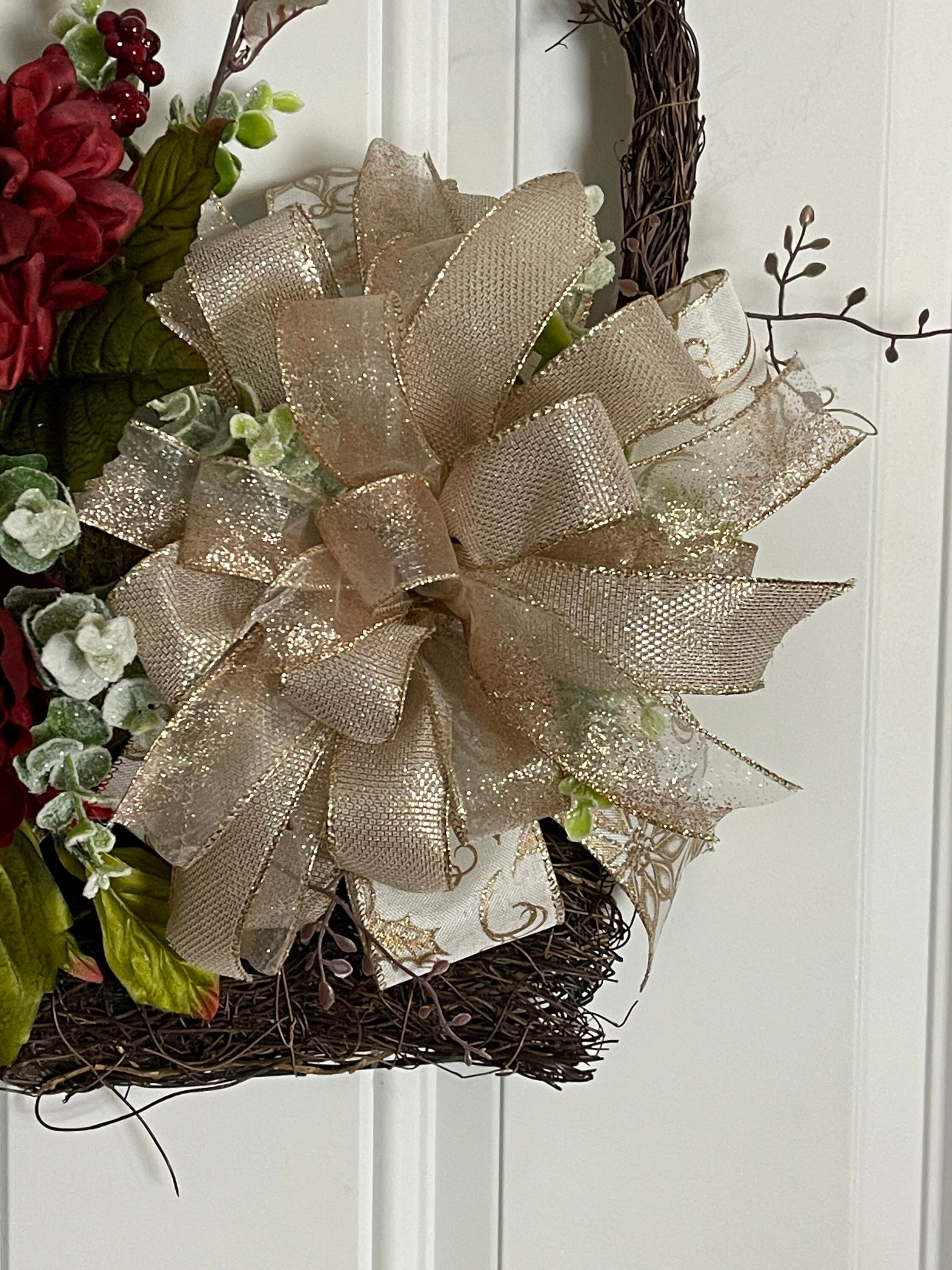 Floral Grapevine Basket Wreath for Front Door Etsy