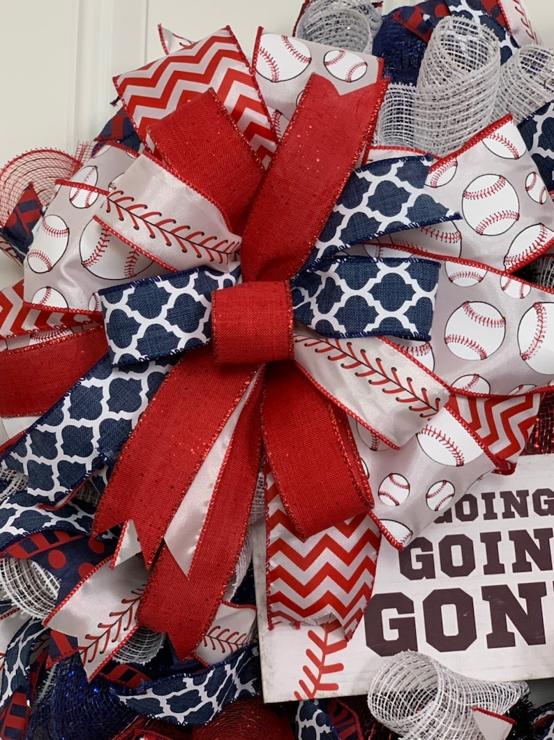 America/'s Pastime Front Door Wreath Sports Decor Baseball Ball Game Wall Decor Year Around Wreath Sports Wreath Home Office Decor