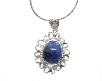 Sodalite Pendant Set in Sterling Silver