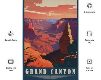 Grand Canyon National Park Tapestry, Vintage Sunset Hoodoo Overlook, Arizona Wall Art