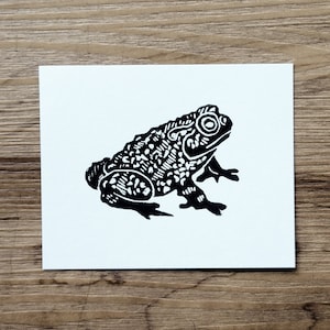 Little Toad Print || linocut || prints || frog