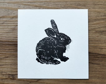 Little Rabbit Print || linocut || prints