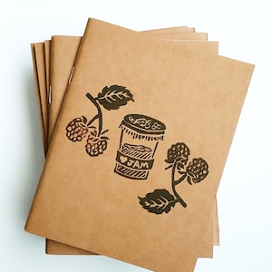 Raspberry Jam Journal || linocut || prints || sketchbook || fruit