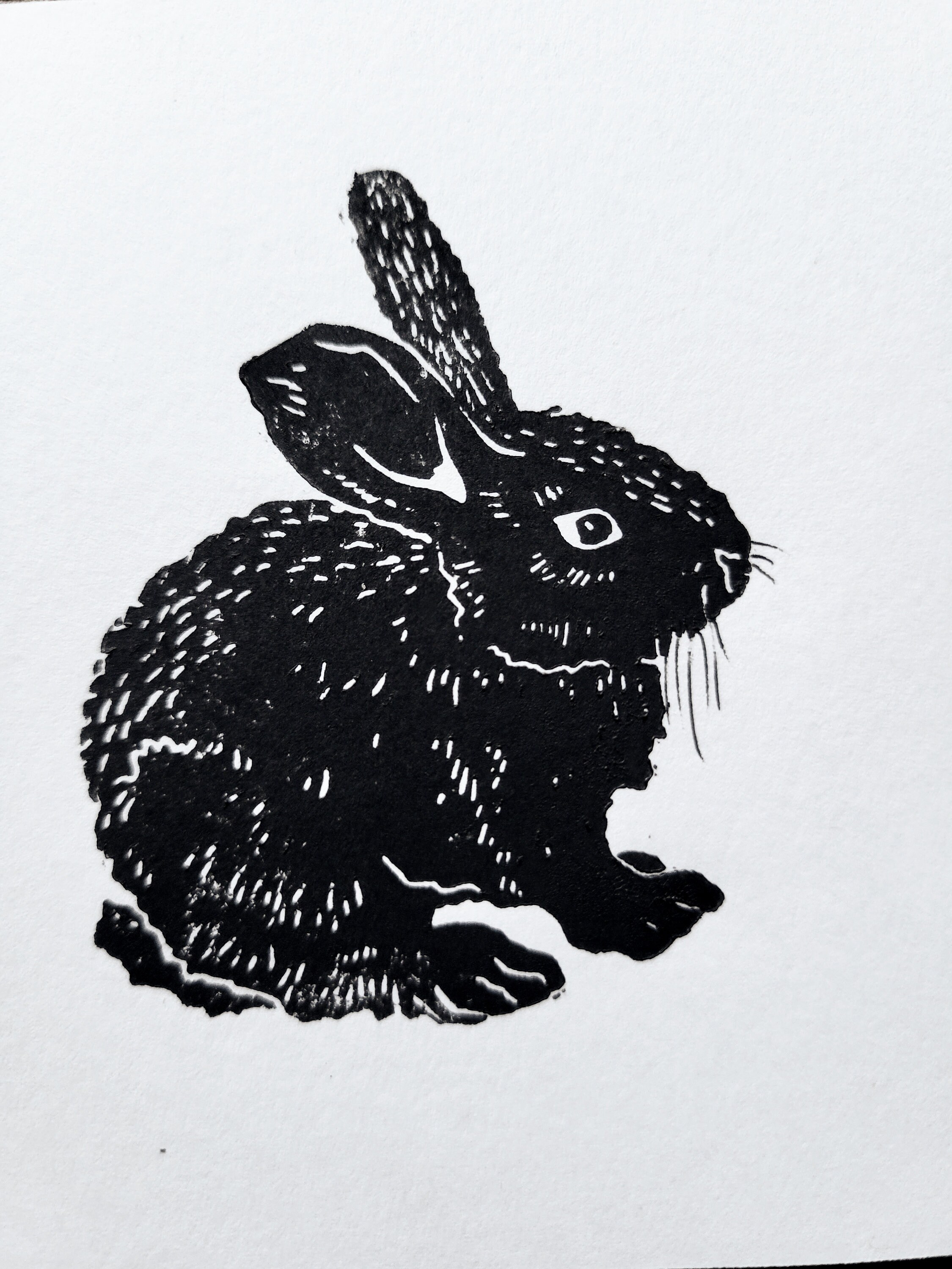 Lynocut Rabbit Little Rabbit Print Linocut Prints - Etsy
