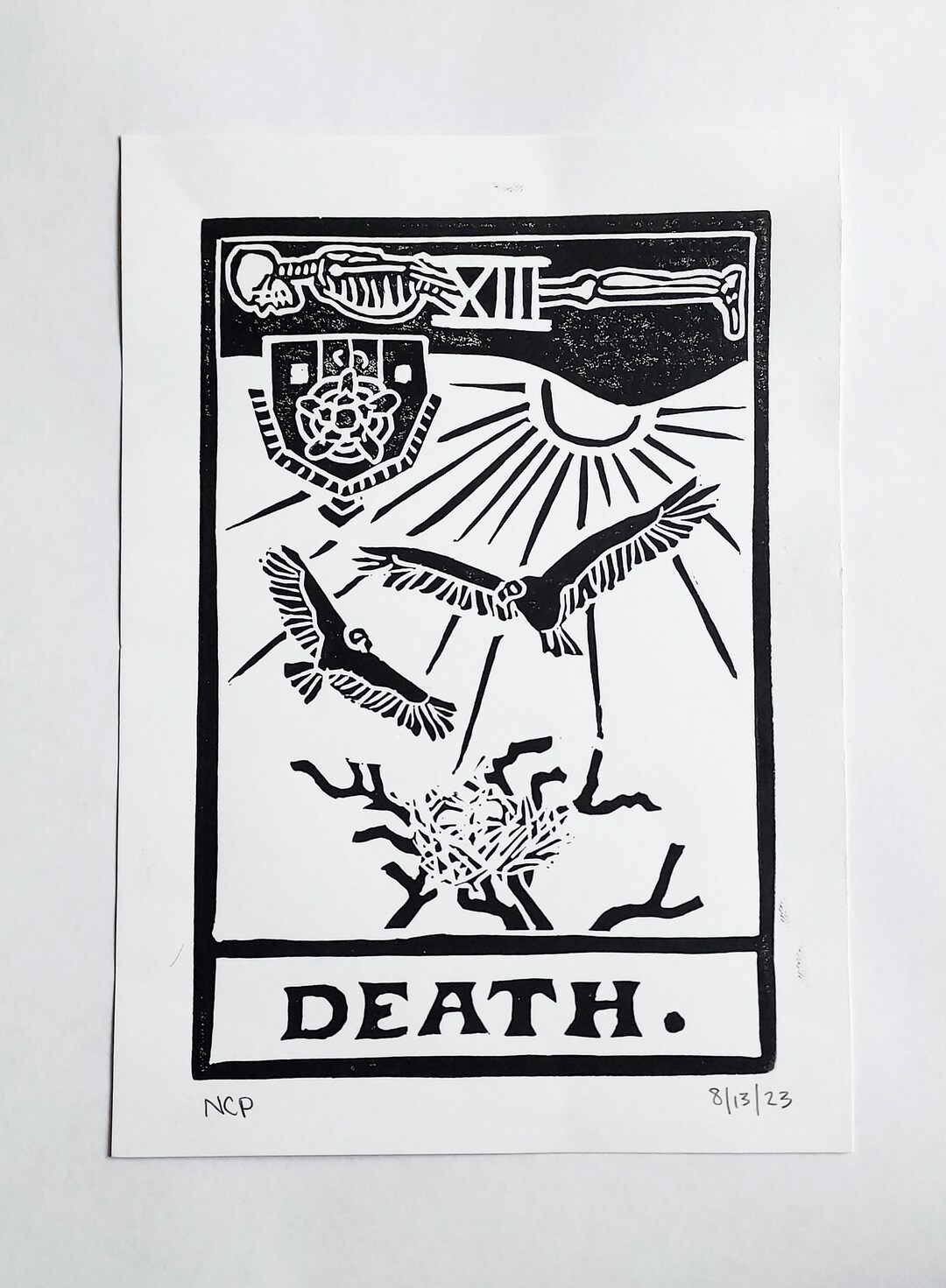 XIII - Death || Tarot Series || Linocut || Prints - Etsy