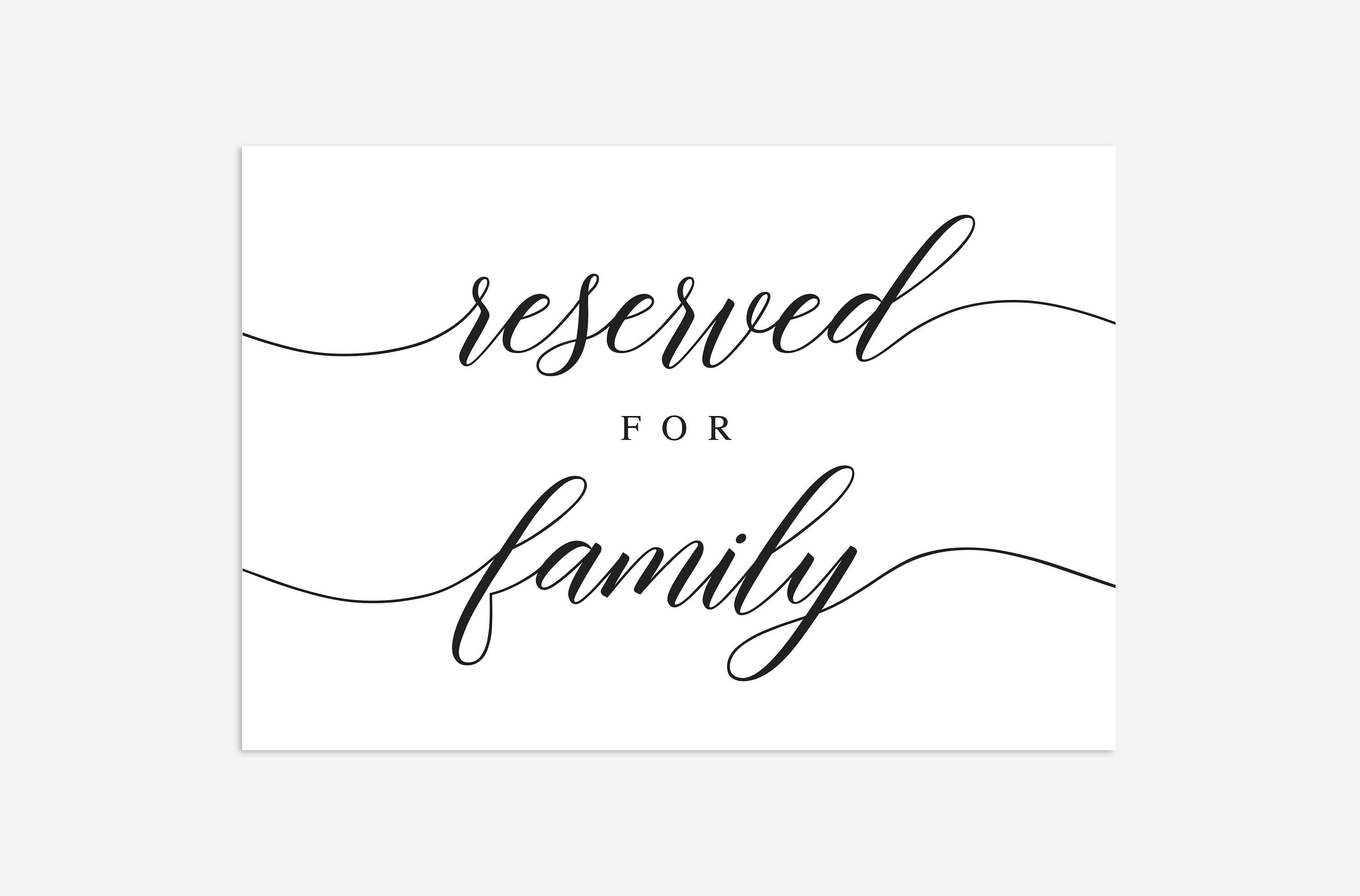Reserved for Family Sign Printable Wedding Sign Reserved | Etsy