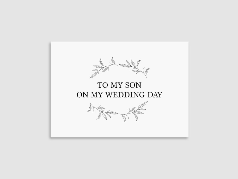 On My Wedding Day Card Wedding Card For Son To My Son Card Printable Thank You Card DIY To My Son Card Printable Wedding Day Card