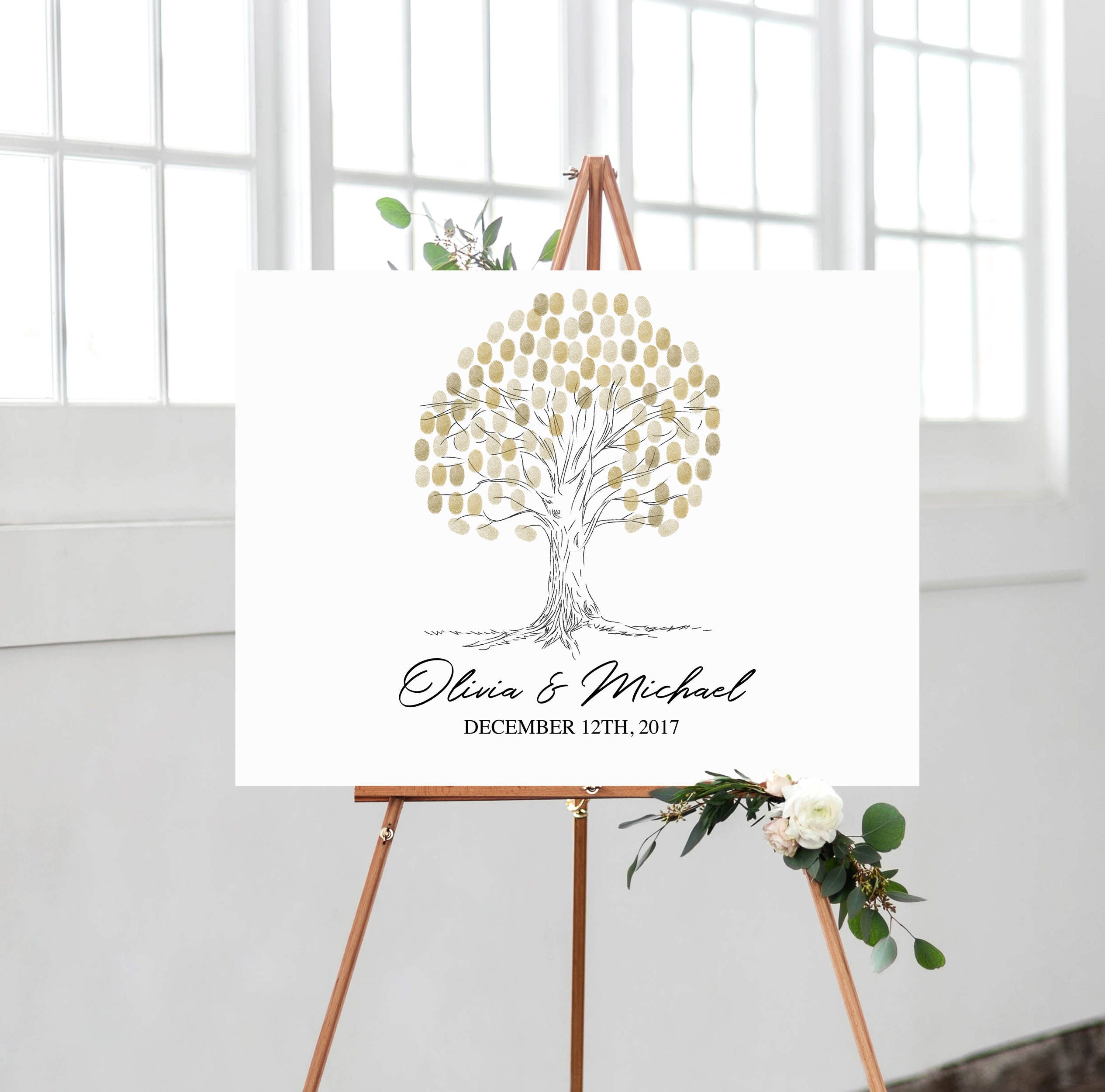 Fingerprint Tree Guest Book Printable Fingerprint Guestbook | Etsy