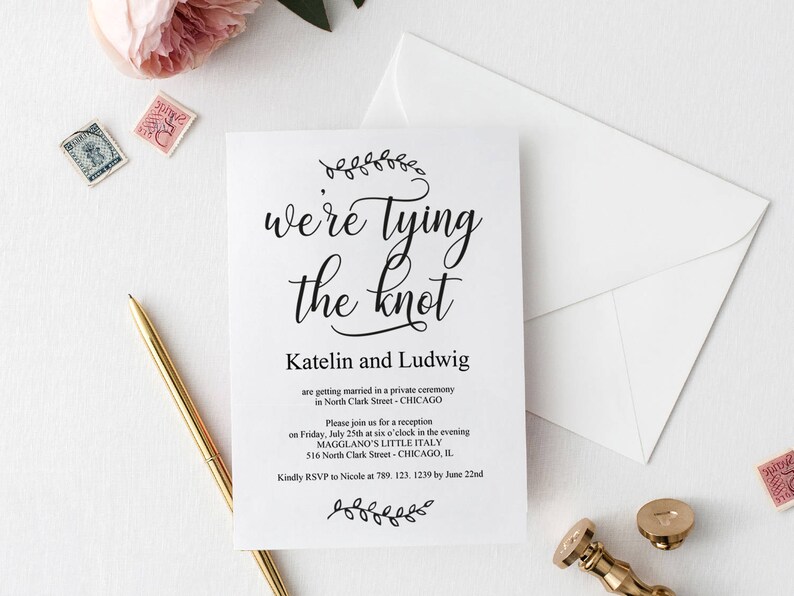Tying the Knot Wedding Invitation Tie the Knot Wedding Etsy