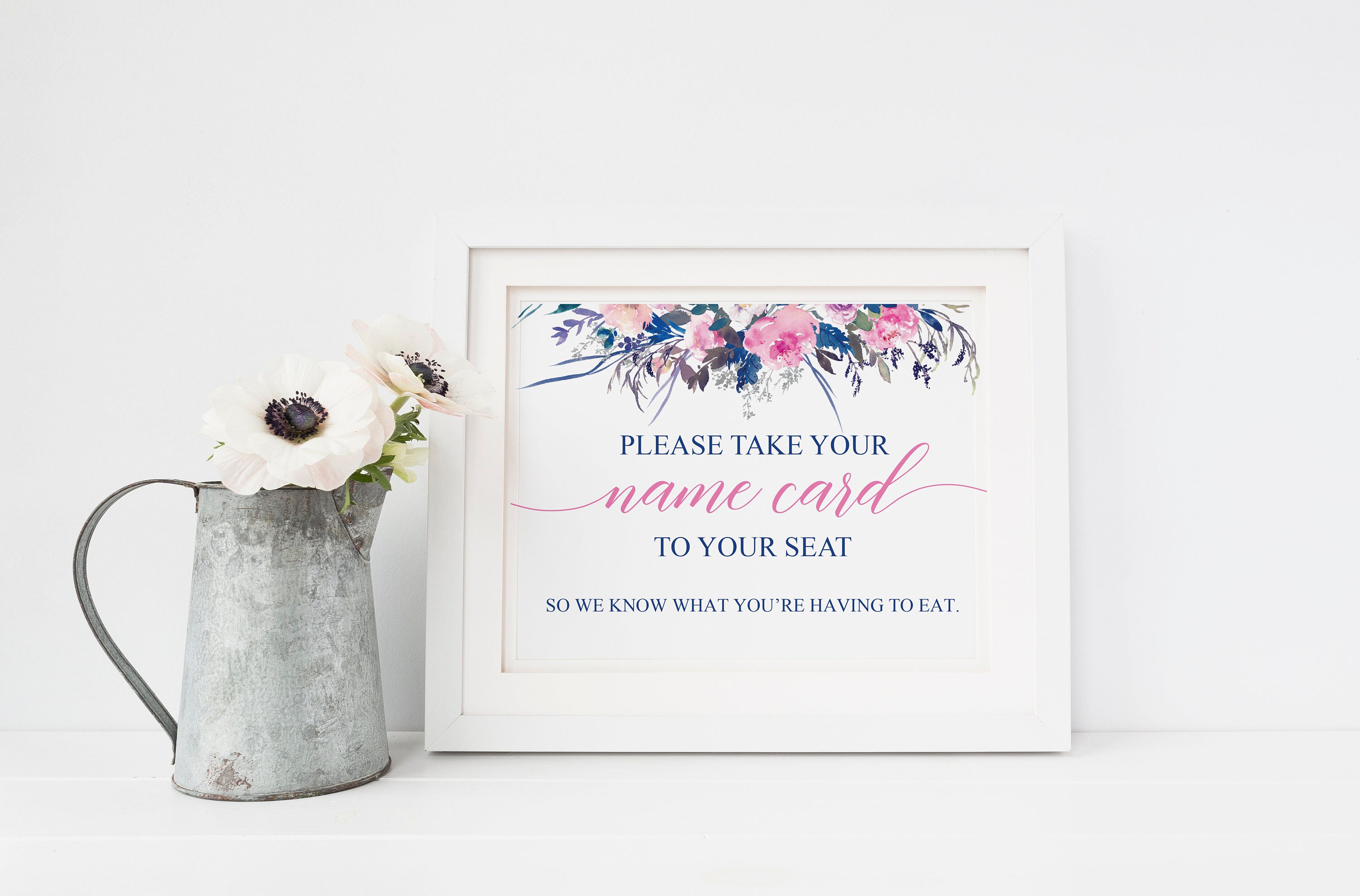 Wedding Place Card Sign Pink Printable Wedding Sign Etsy