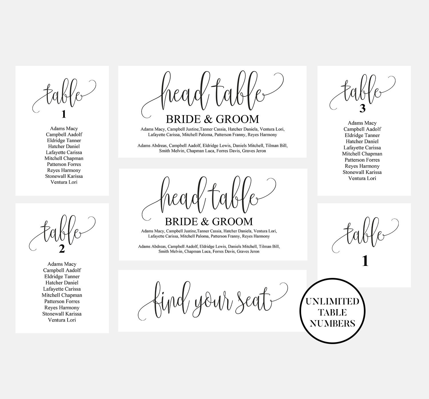 Wedding Seating Chart Printable Seating Chart Rustic Etsy