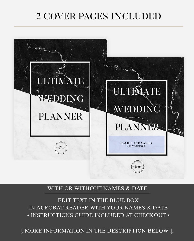PDF Wedding Inserts Wedding Ebook Wedding Binder Planner Ultimate Wedding Planning Binder Marble Wedding Planner Printable Organizer