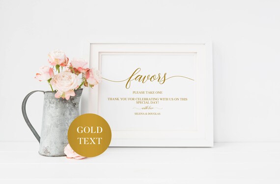 Wedding Favor Sign Printable Wedding Favors Sign Custom | Etsy