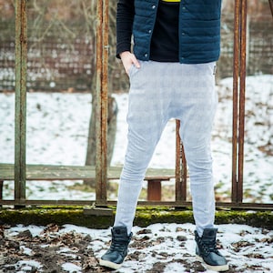 Unisex Drop Crotch Pants - Modern Pants - Design Pants - Boho trousers for Men- Hippie harem pants - Plaid Wide leg pants - Sport Wear