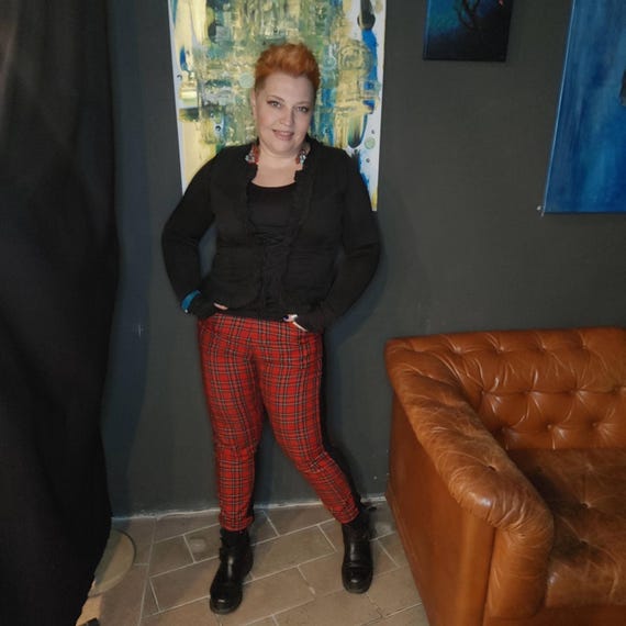 Extravagant Red Plaid Pants for Women, Tartan Plus Size Casual Women  Trousers, Comfortable Handmade Red Pants, Punk Large Size Pants - Etsy UK