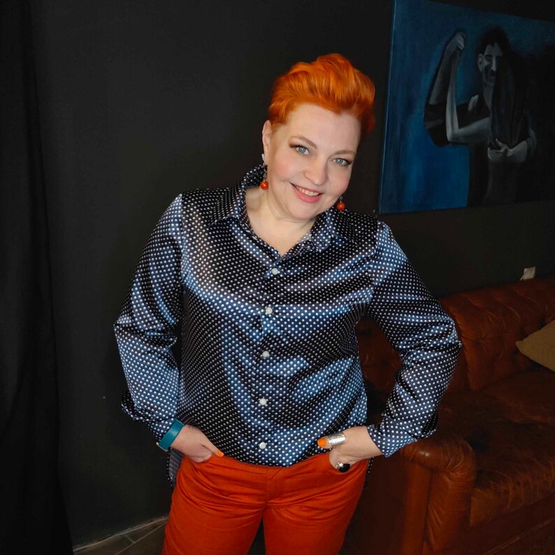 POLKA DOT SATIN SHIRT