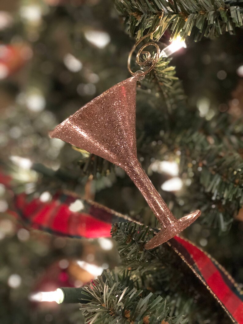 Glitter Martini Glass Ornament / Custom Barware Ornament / Etsy