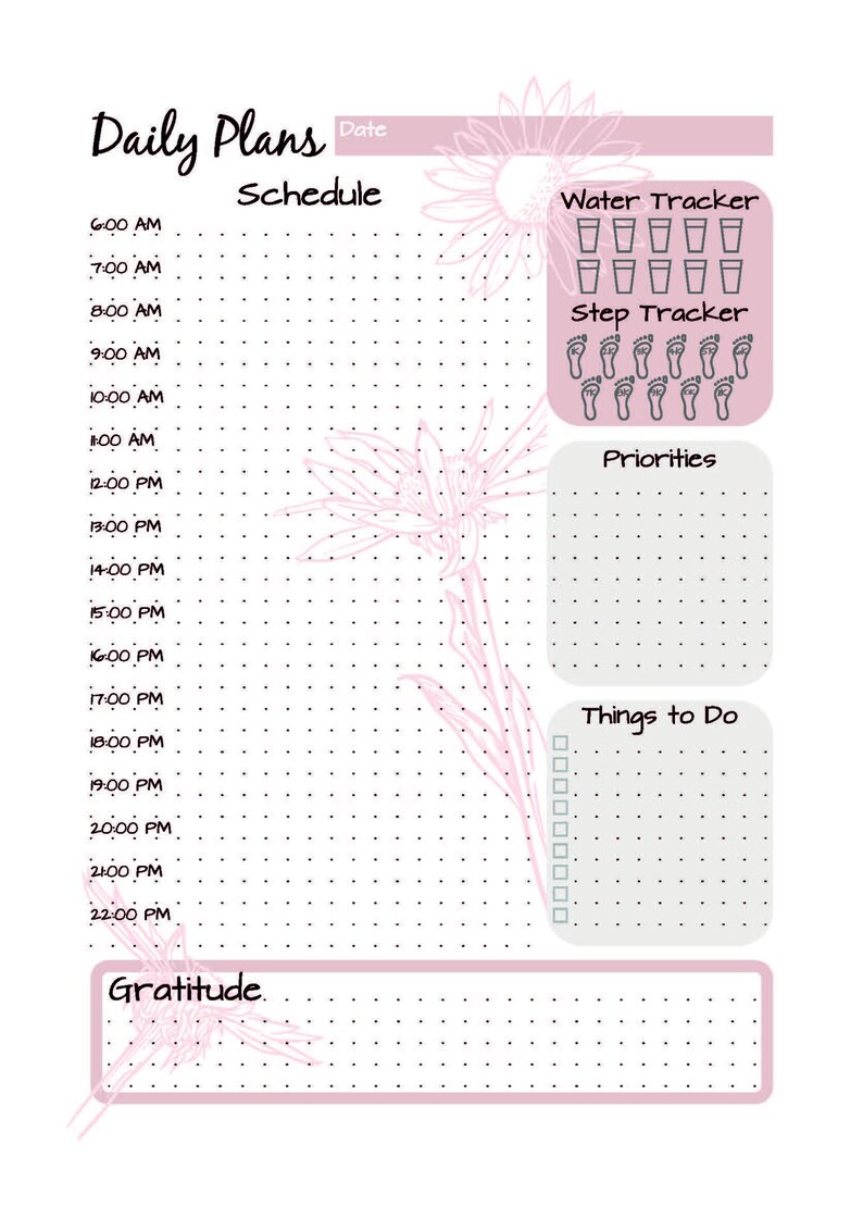 Printable Daily Planner, Schedule, Time Tracker, Time Blocking, Work ...