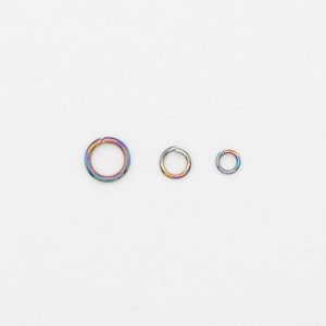 Rainbow Open Jump Rings - 4mm 6mm 8mm, Metallic Jewelry Findings