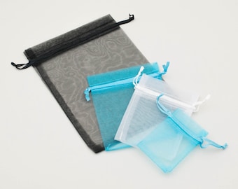 Sheer Organza Drawstring Bags, Reusable Packaging Supplies