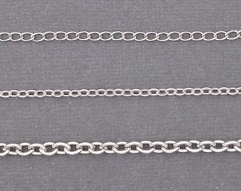 Stainless Steel Jewelry Chain - Curb, Cable