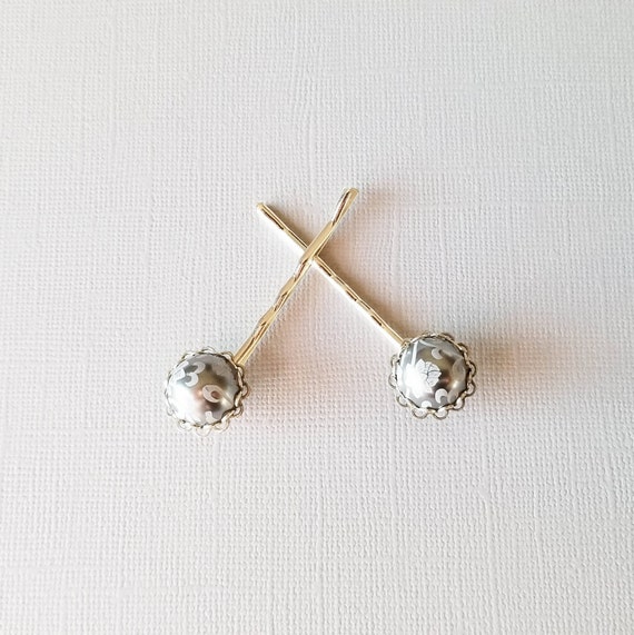 Vintage Lucite Bobby Pins Silver Bridal Hair Pins Decorative Etsy