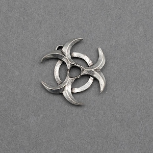 Biohazard Charm Pendant, Earring Necklace Jewelry Charm, DIY Jewelry Making Craft Supplies, Biological Hazard Warning Symbol Accessory