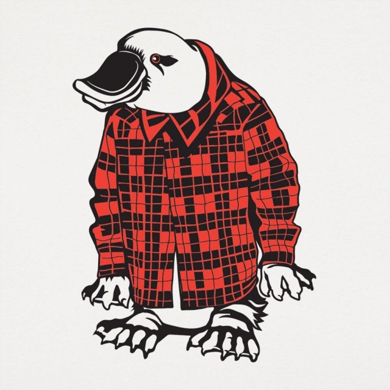 Plaidy-Pus Funny Animal Shirt Men/'s T-Shirt Platypus Gift Plaid Shirt Platypus