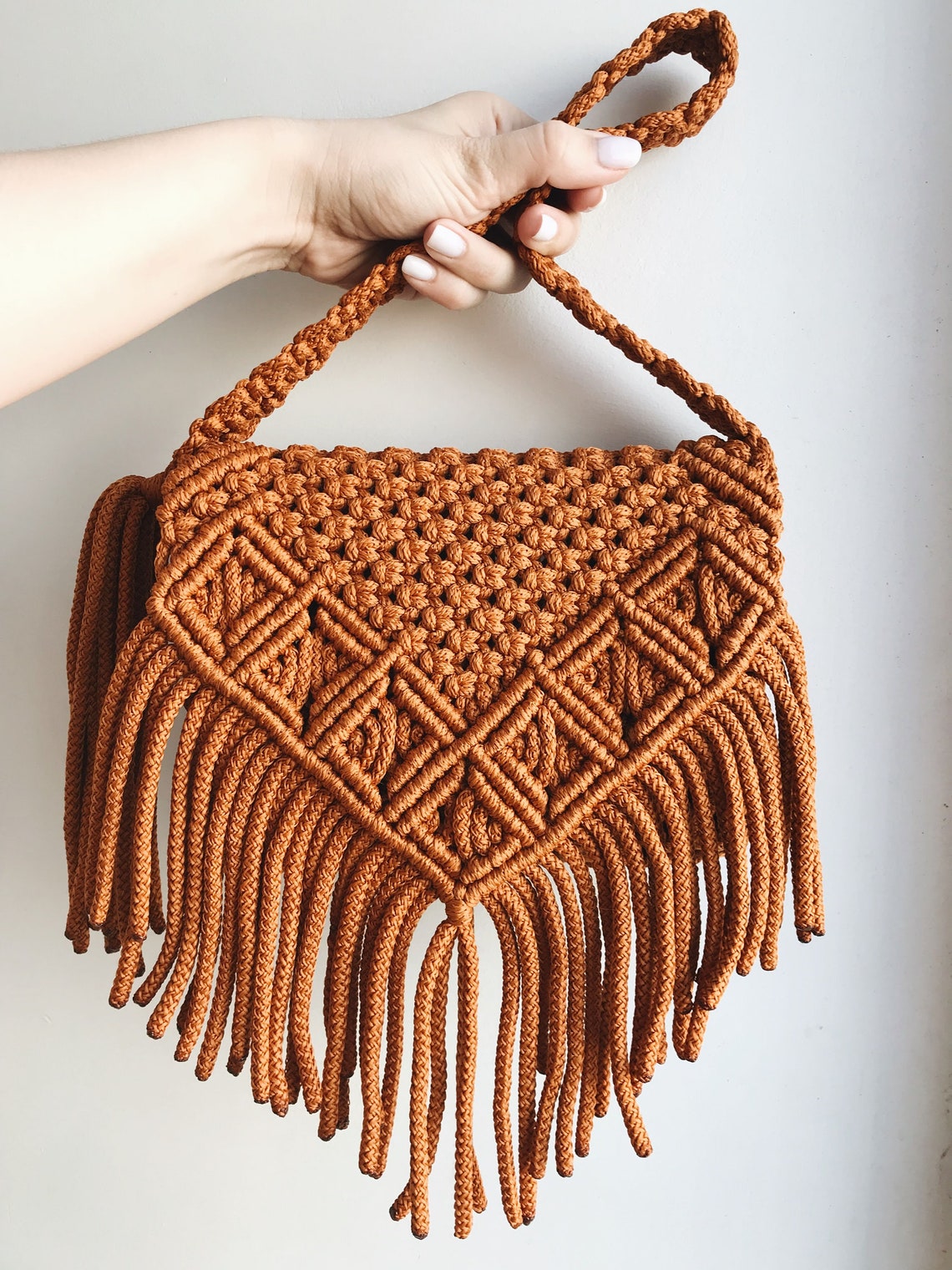 small macrame bag