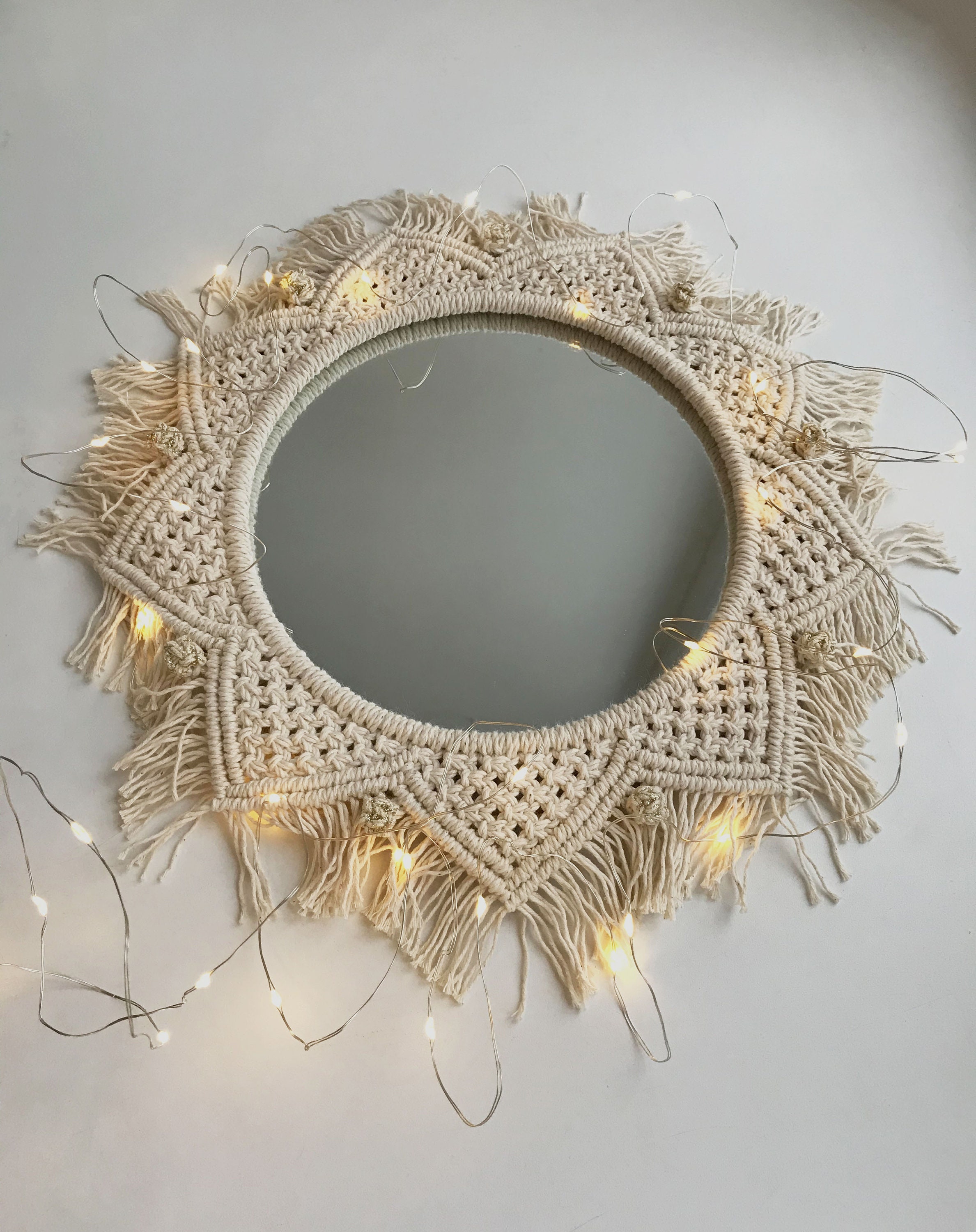 Handmade macrame mirror macrame wall hangings boho mirror Etsy