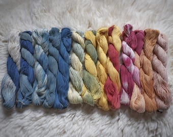 Plant Dyed Cotton Embroidery Thread: Sashiko & Temari (100m)