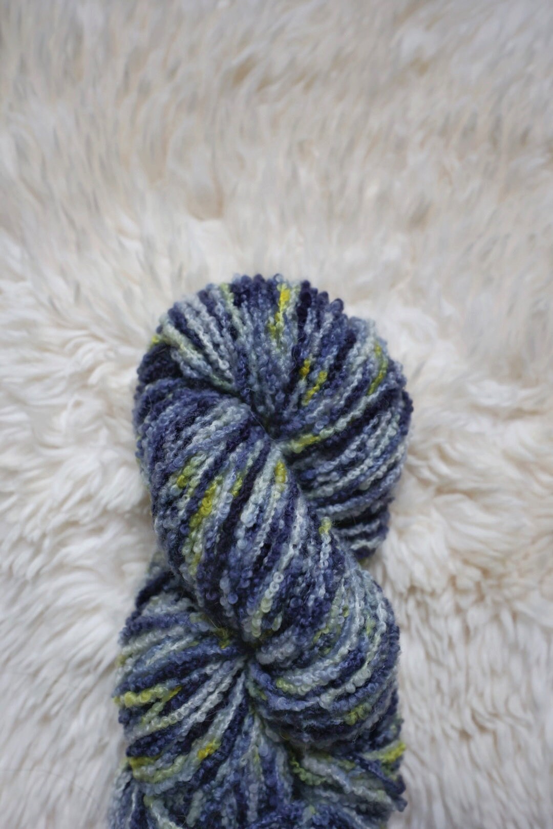 The Starry Night -  Hand Dyed 8ply Merino Wool Boucle Yarn 100g| Blue