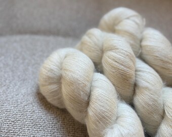 Natural Ecru Super Kid Mohair Silk Lace Yarn