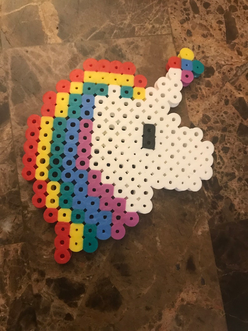 Rainbow Unicorn Perler Beads Etsy Pony Bead Crafts Perler Beads My