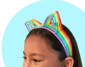 6 Cat Ear Headbands (Rainbow Assortment)