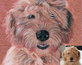 Mini Magnetic Pet Portrait / Pet Art / Magnetic Art / Original Art / Acrylic Painting / Animal Art