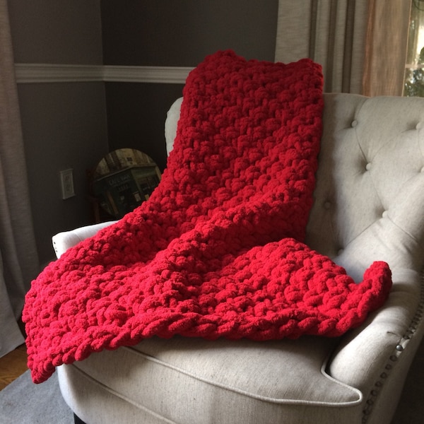 Red Throw Blanket Etsy