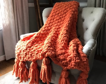 Chunky orange blanket sale
