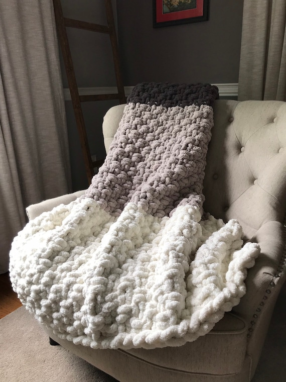 Chunky Knit Blanket, Honey Comb Pattern, Chunky Chenille Blanket, Hand Knit  Blanket, Chunky Knit Throw, Birthday Gift, Valentine's Day Gift 