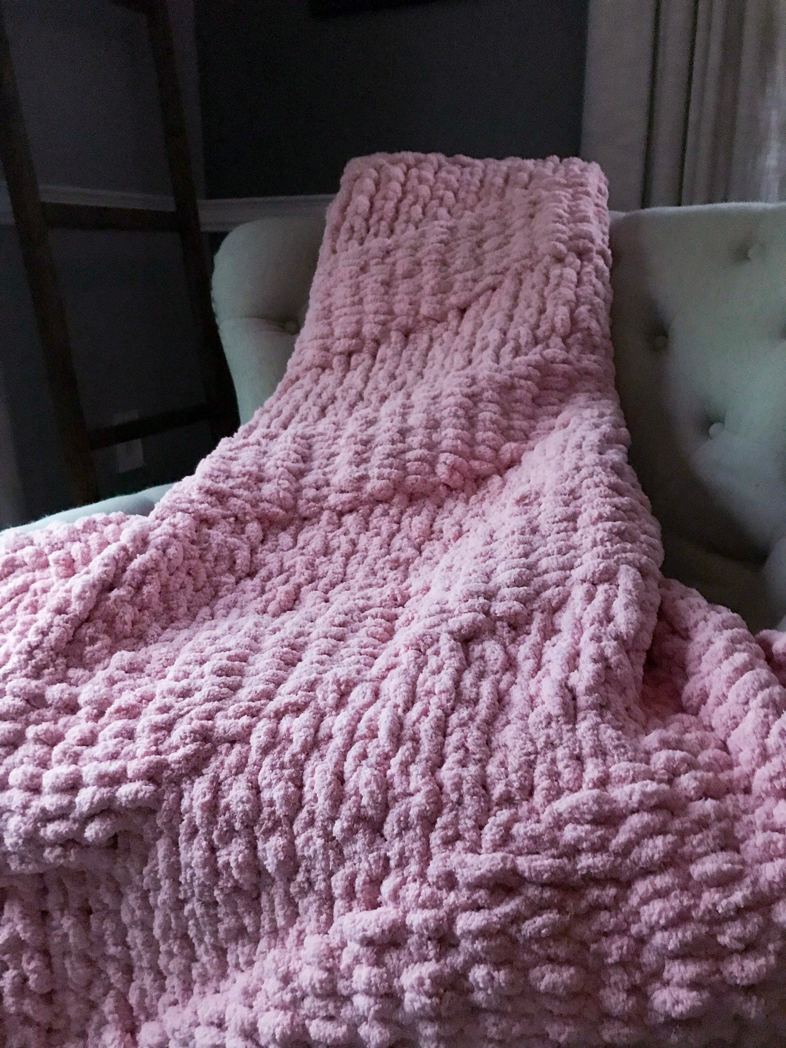 Pink Blanket Chunky Knit Blanket Chenille Throw Knit - Etsy
