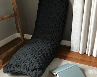 20"x50" Chunky Knit Body Pillow - Black Body Pillow - Black Knit Body Pillow and Cover - Super Chunky Knit Pillow - Oversized Bed Pillow