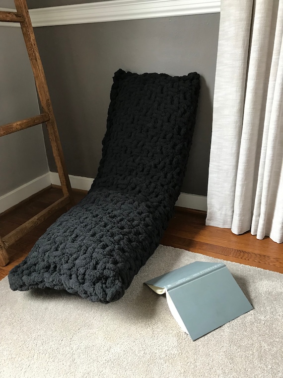 Black Body Pillow Knit Body Pillow Black Chunky Pillow Etsy
