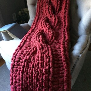 Cable Knit Blanket Red Knit Blanket Cranberry Red Throw Red Cable