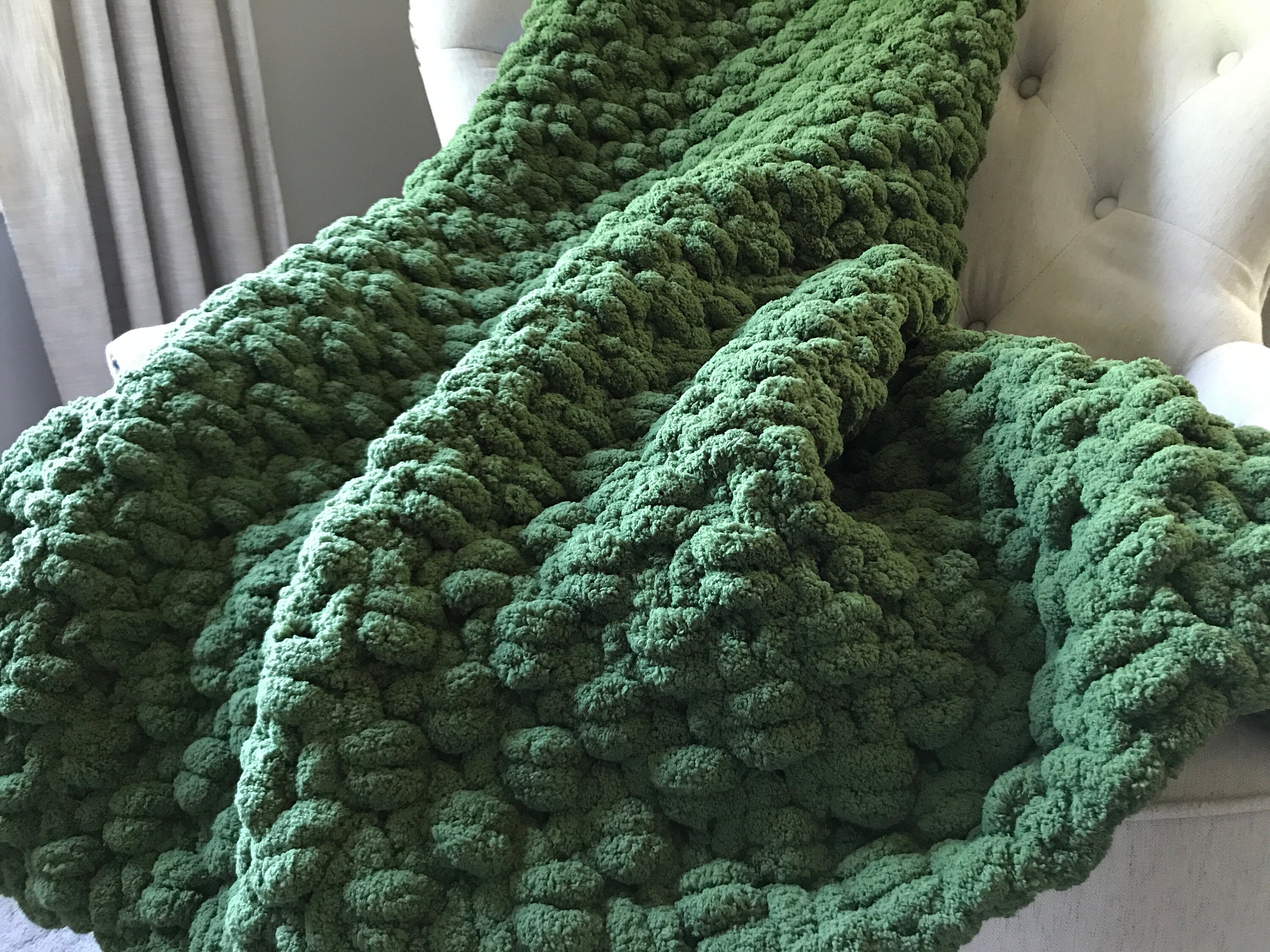 Chunky knit throw green sale